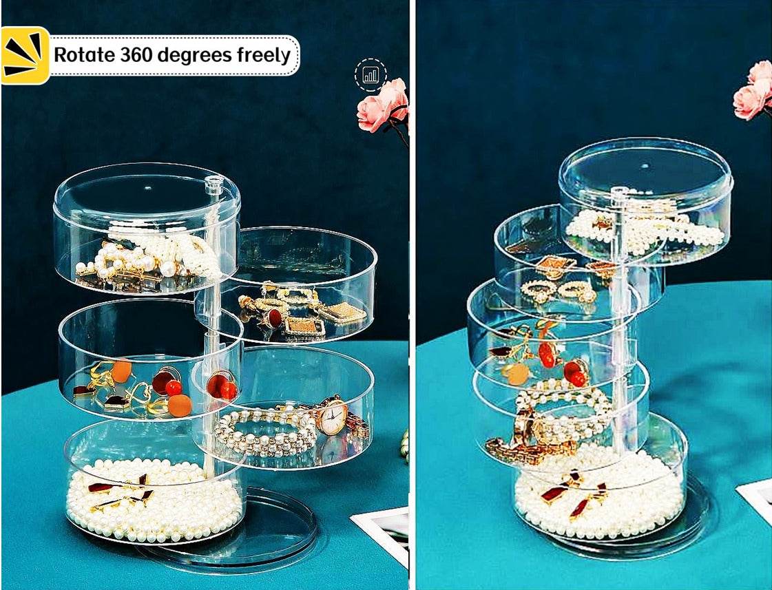 Rotating Acrylic Jewellery Storage Box (5 Tier) - DMC Wholesale