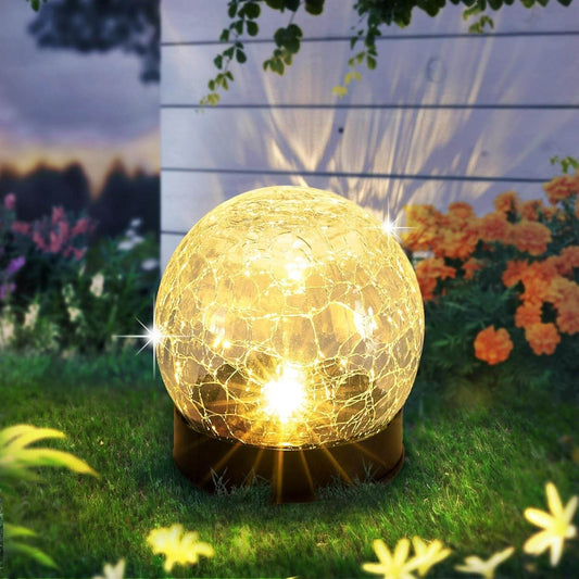 Solar Cracked Glass Globe Ball Set (2 pcs) - DMC Wholesale
