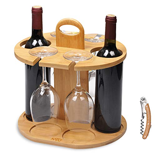 Double Wine Bottle And Glass Display Stand