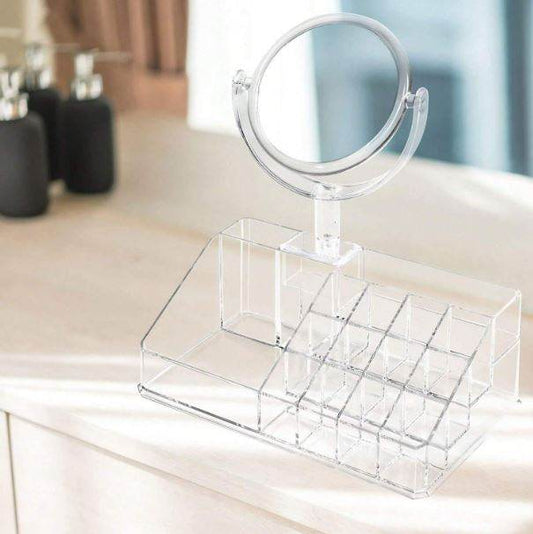 Make Up Organiser with Mirror (16 Grid) - DMC Wholesale