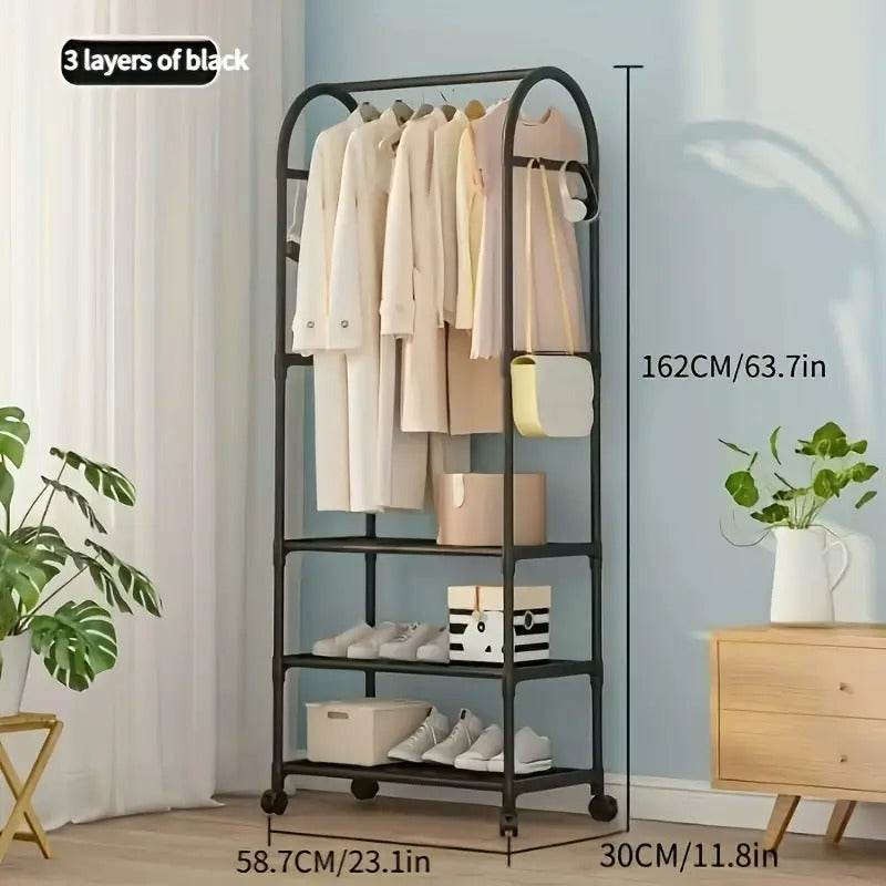Modern Garment Organiser Rack with Wheels - DMC Wholesale