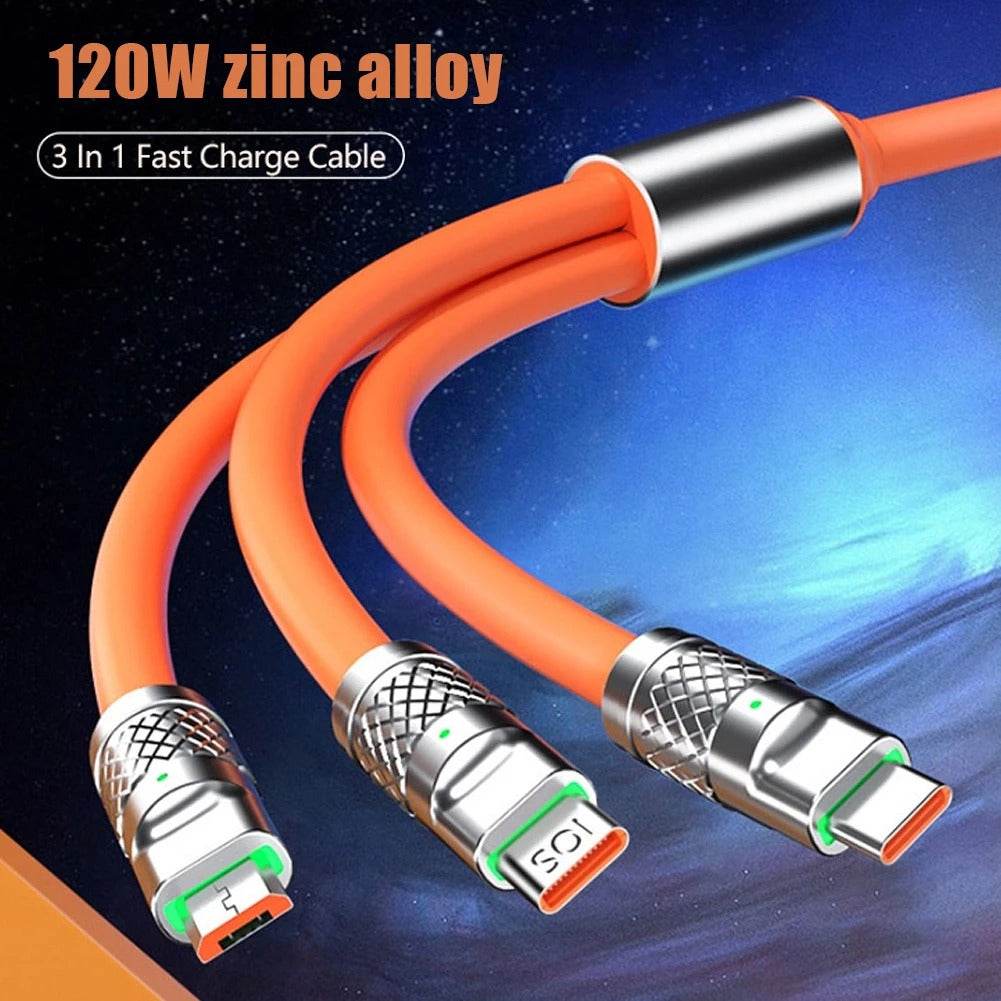 3in1 Zinc Alloy Charging Cable - DMC Wholesale