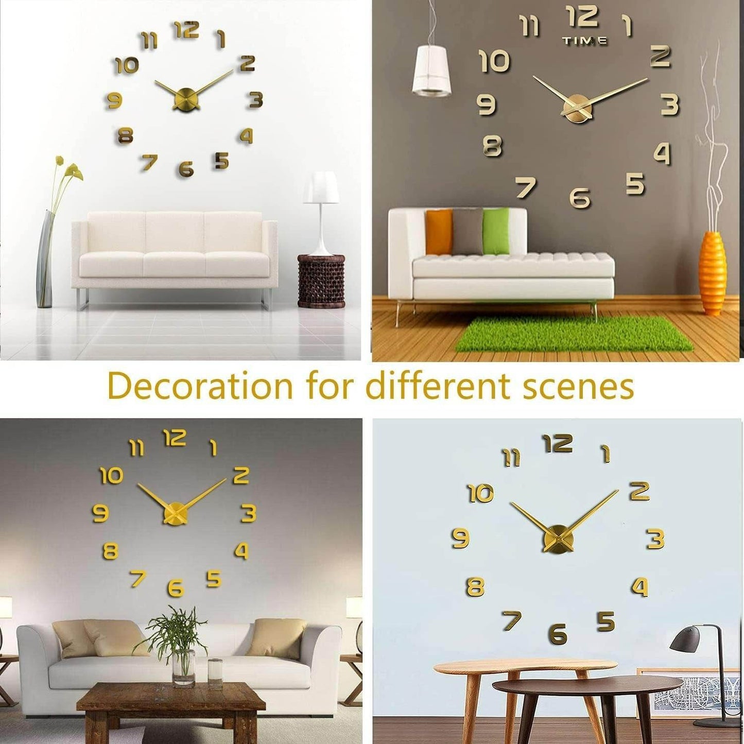 DIY Modern 3D Wall Clock (Gold)(60-70cm) - DMC Wholesale