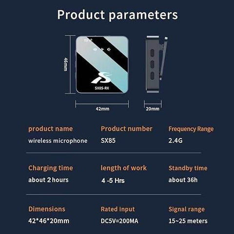 SX85 Wireless Microphone (iPhone/Type C/Camera/PC) - Alt View