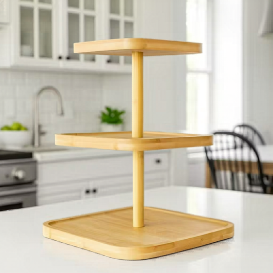 Square Bamboo Serving Stand (3 Tier)