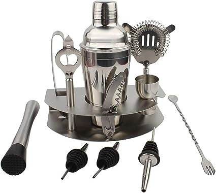 Silver Stainless Steel Cocktail Shaker Set (12 pcs) - DMC Wholesale