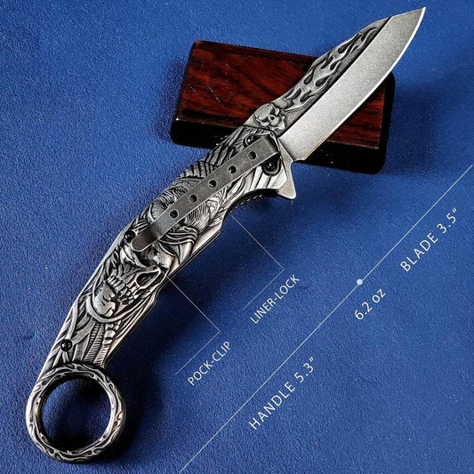 Plated Titanium Folding Knife - DMC Wholesale