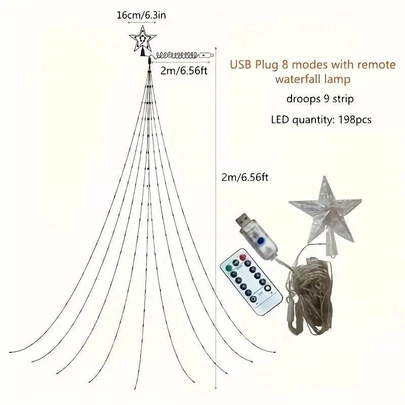 Five Point Star Waterfall Light (Yellow) - DMC Wholesale