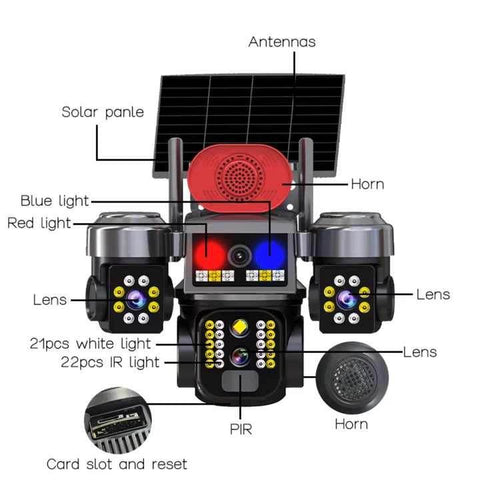 Outdoor Surveillance PTZ Camera (4G)(6MP) - Alt View