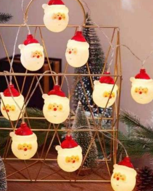 Santa Battery Operated String Lights (10L)(2M) - Alt View