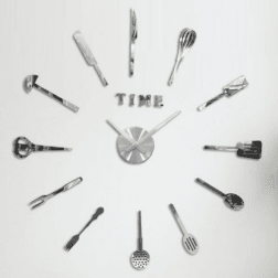DIY Modern Kitchen 3D Wall Clock (Silver)(60-70cm) - DMC Wholesale