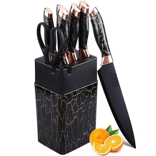 Marble Inspired Kitchen Knife Set (7 pcs)
