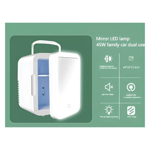 Portable Fridge with LED Mirror Light (4l) - Alt View
