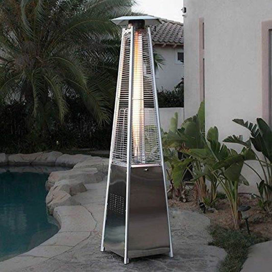 Stainless Steel Gas Flame Pyramid Patio Heater - DMC Wholesale