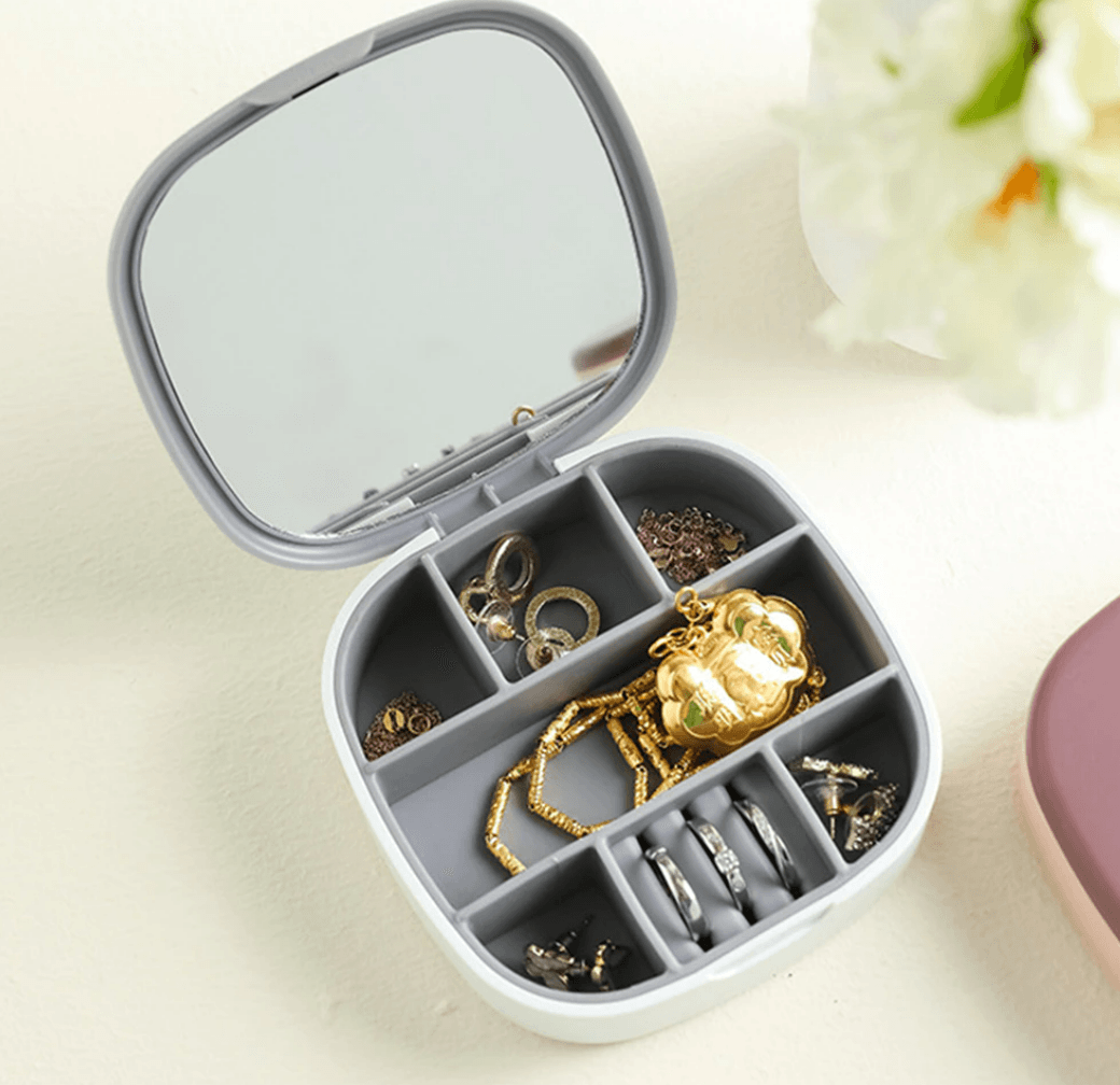 Jewellery Storage Box With Mirror (Each) - DMC Wholesale
