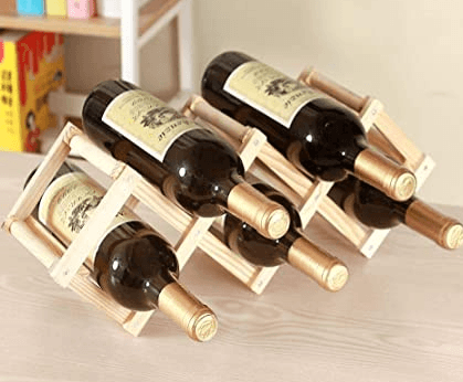 Foldable Wood Diamond-Shaped Wine Rack (5 Bottle) - DMC Wholesale