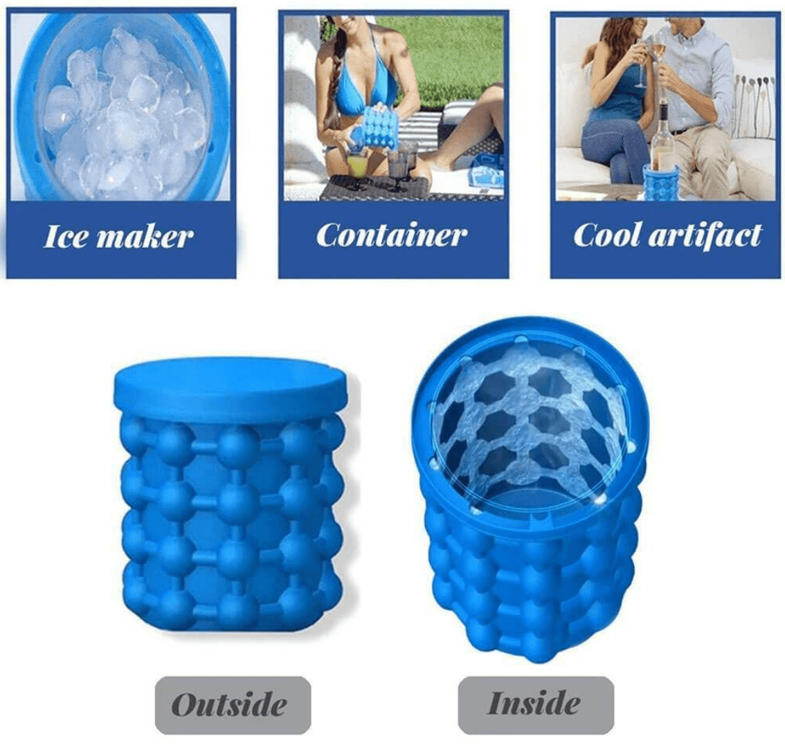 2in1 Magic Silicone Ice Cube Bucket Genie - DMC Wholesale
