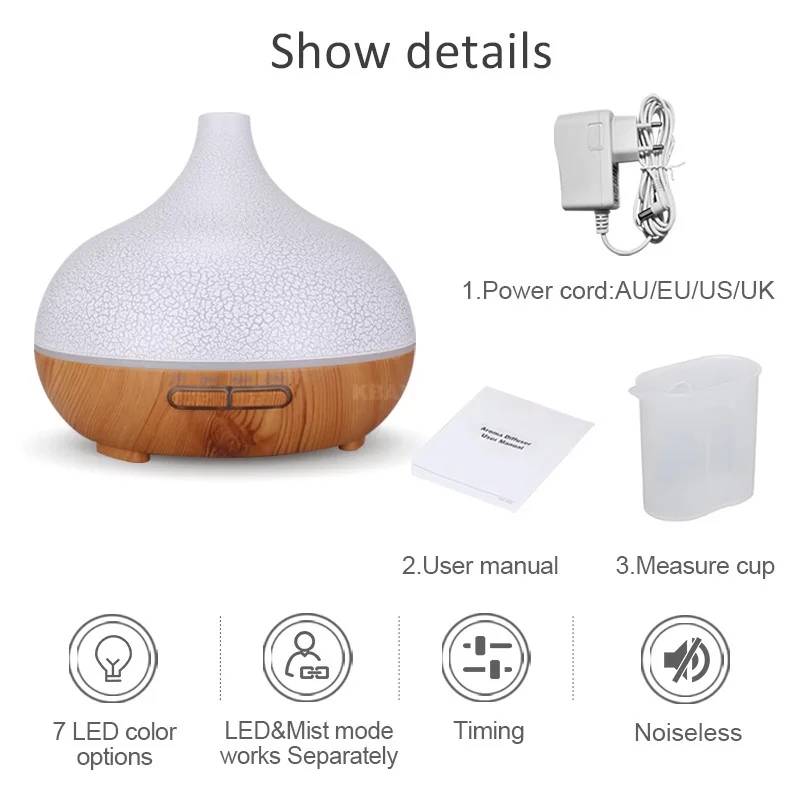Ultrasonic Air Humidifier Essential Oil Diffuser (550ml)