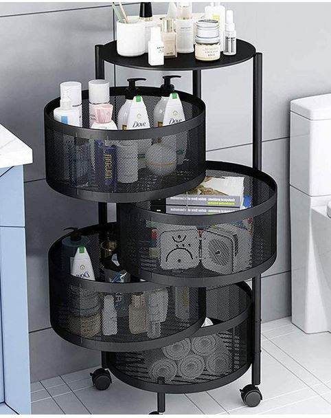 Round Rotating Layered Shelf Storage Rack (5 Tier) - DMC Wholesale