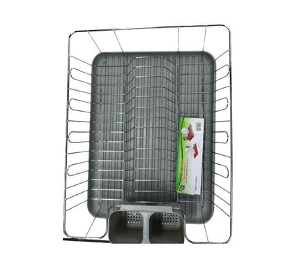 Dish Rack Drainer With Drip Tray (Grey) - DMC Wholesale
