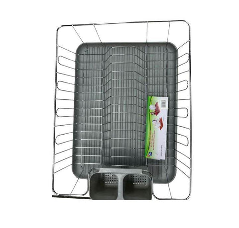Dish Rack Drainer With Drip Tray (Grey) - Alt View