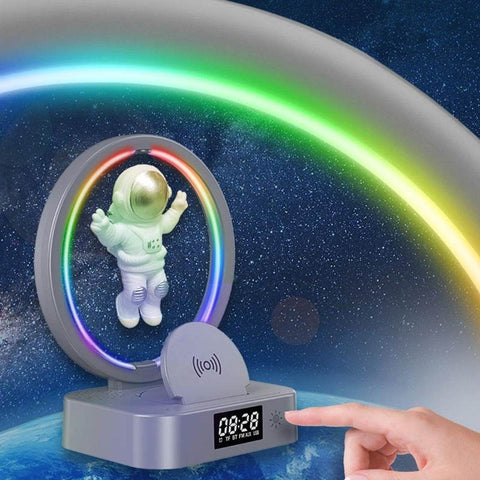 Magnetic Levitation Astronaut TWS Bluetooth Speaker Clock - Alt View