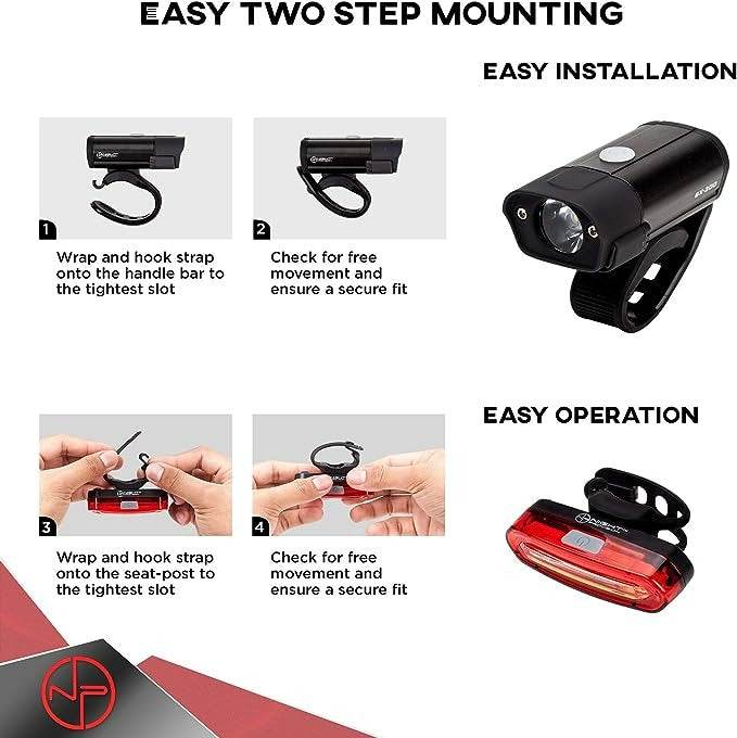 Rechargeable Bicycle Light Set (2pcs) - DMC Wholesale