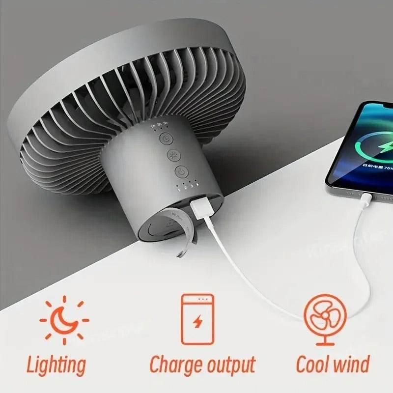 Multifunctional Mini Chargeable Fan With Night Light - DMC Wholesale