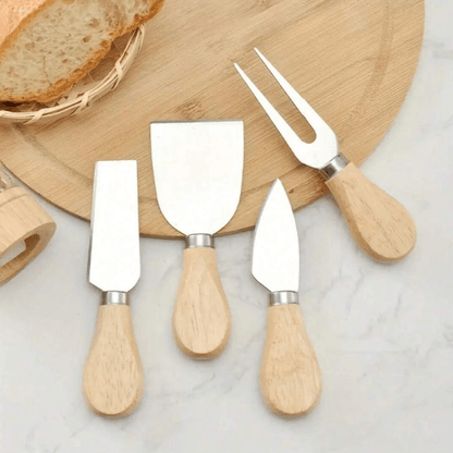 Wooden Handle Cheese Knife Set (Set A)(4 pcs) - DMC Wholesale