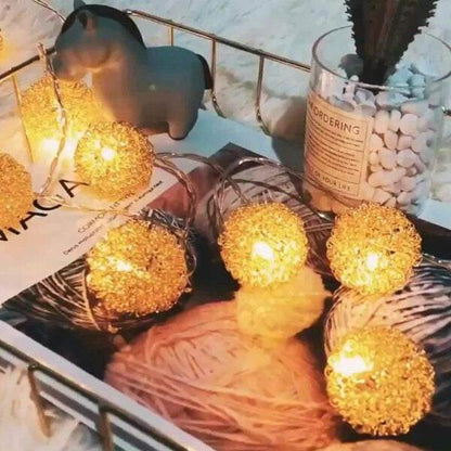 Decorative Snow Ball String Light (10L)(3m)(Yellow) - DMC Wholesale
