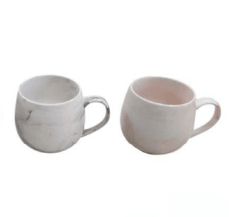 Round Ceramic Marble Coffee Cup (350ml) - DMC Wholesale