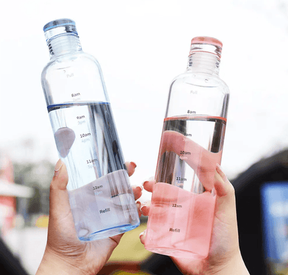 Transparent Motivational Water Bottle (500ml) - DMC Wholesale