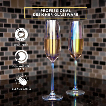 Champagne Glasses (Clear)(6 pcs) - DMC Wholesale