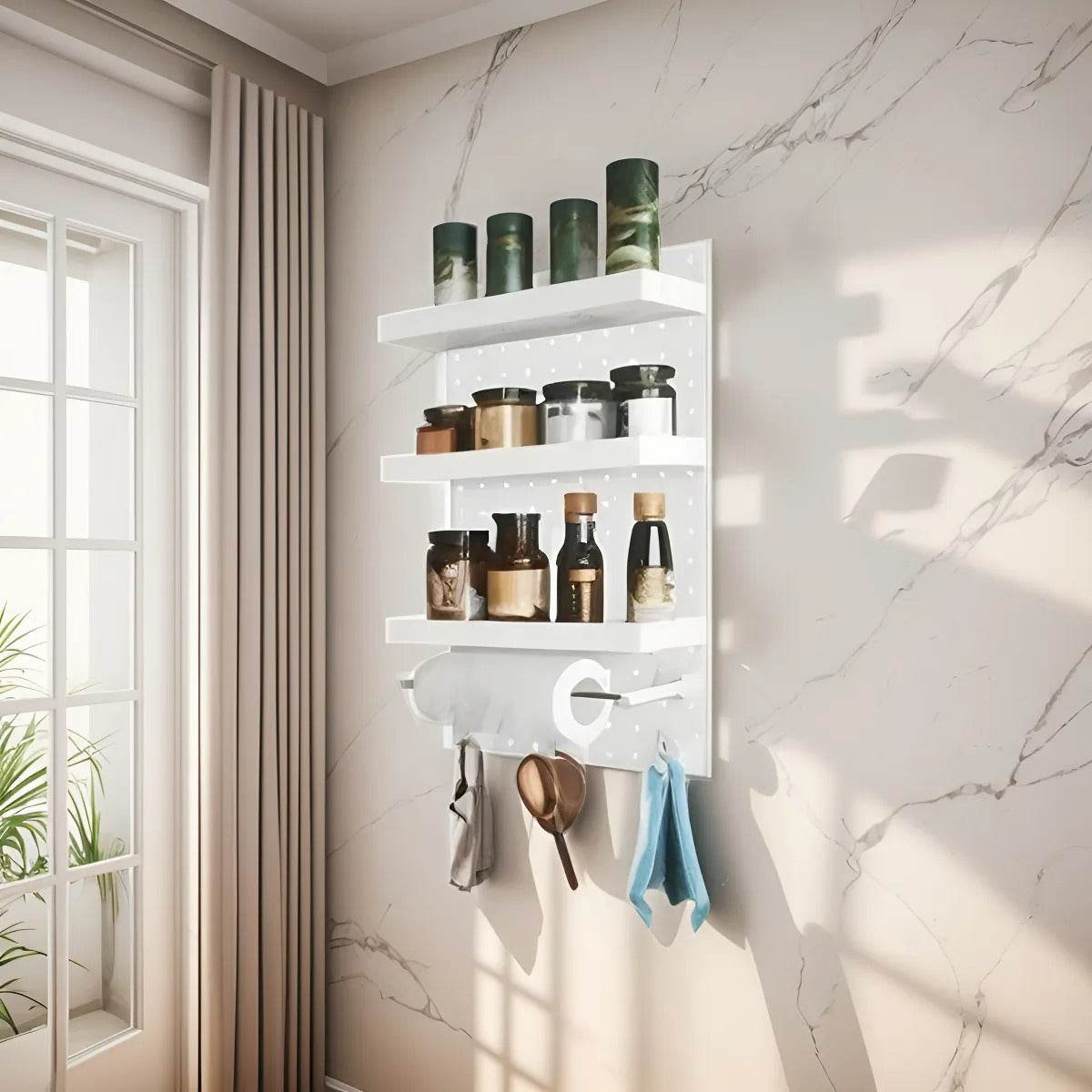 Adjustable Wall Mounted Wire Wrap Board Storage Rack - DMC Wholesale