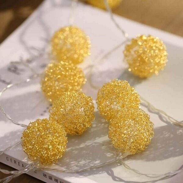Decorative Snow Ball String Light (10L)(3m)(Yellow) - DMC Wholesale