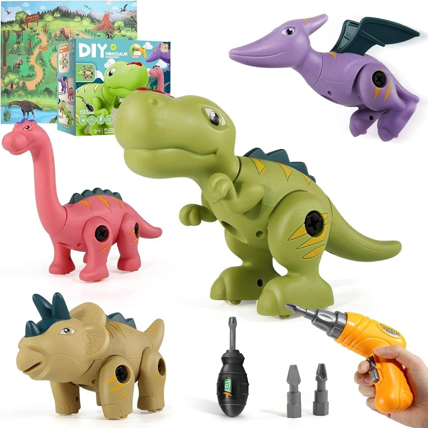 Educational Dinosaur Disassembly Toy Set (4 pcs) - DMC Wholesale