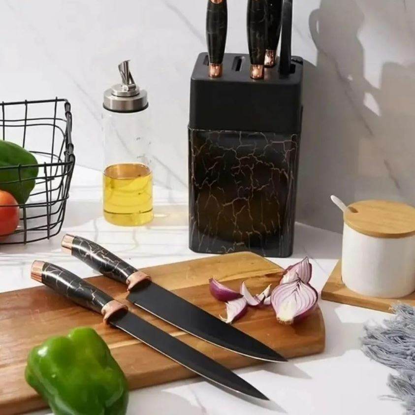 Marble Kitchen Knife Set (7 pcs) - DMC Wholesale
