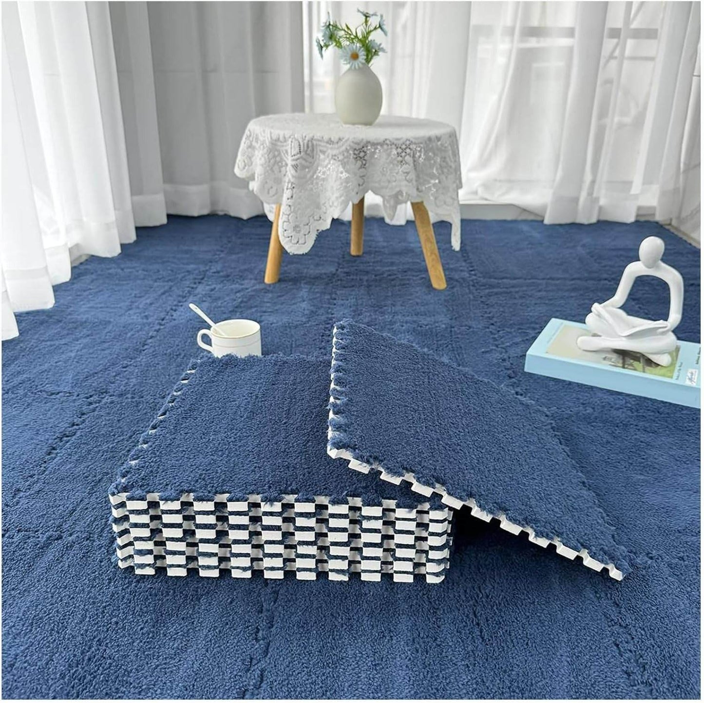 Fluffy Interlocking Carpet (9 pcs) - DMC Wholesale