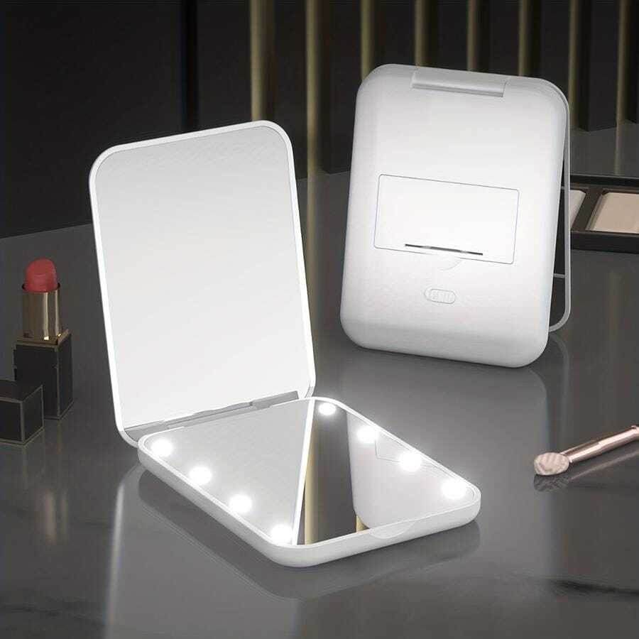 Portable Handheld Foldable Led Light Makeup Mirror - DMC Wholesale