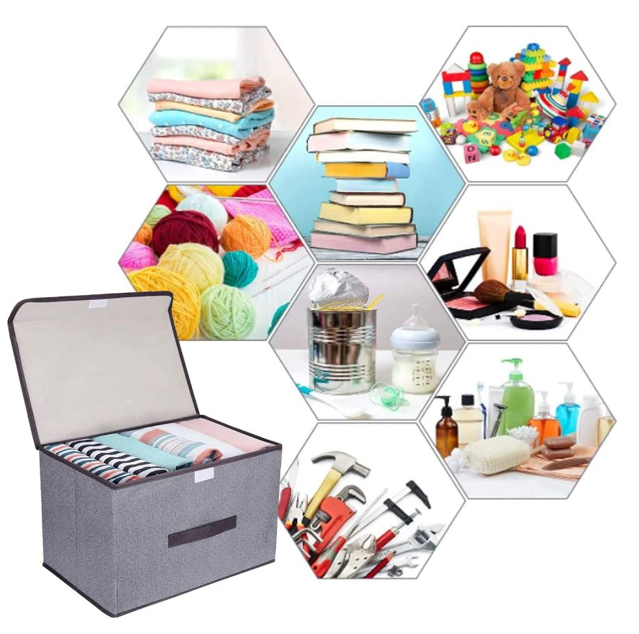 Folding Non-Woven Storage Box With Handle Set (2 pcs)