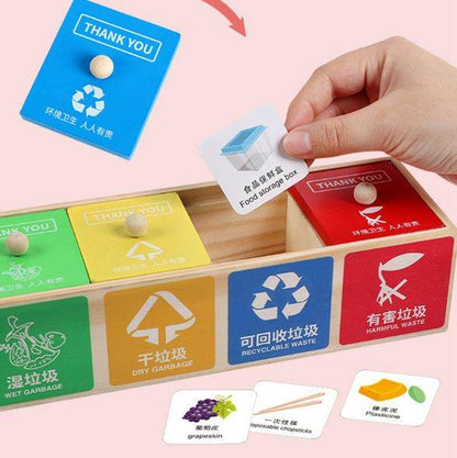Wooden Garbage Bin Sorting Toy - DMC Wholesale