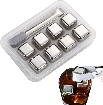 Reusable Stainless Steel Ice Cubes (8 pcs) - DMC Wholesale