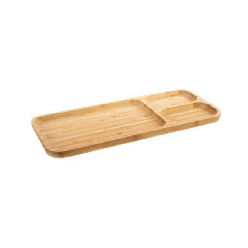 Bamboo Appetizer Platter (3 Compartment) - DMC Wholesale