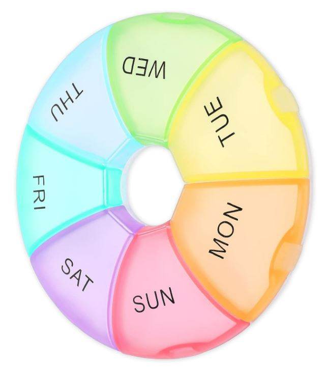 Cute Round 7 Day Week Organiser Pill Holder - DMC Wholesale