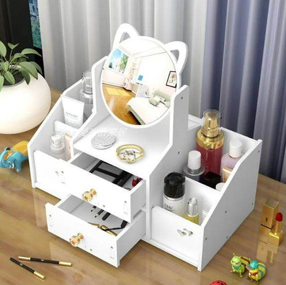 Mini Dressing Table Make-Up Cosmetic Organiser With Side Storage - DMC Wholesale