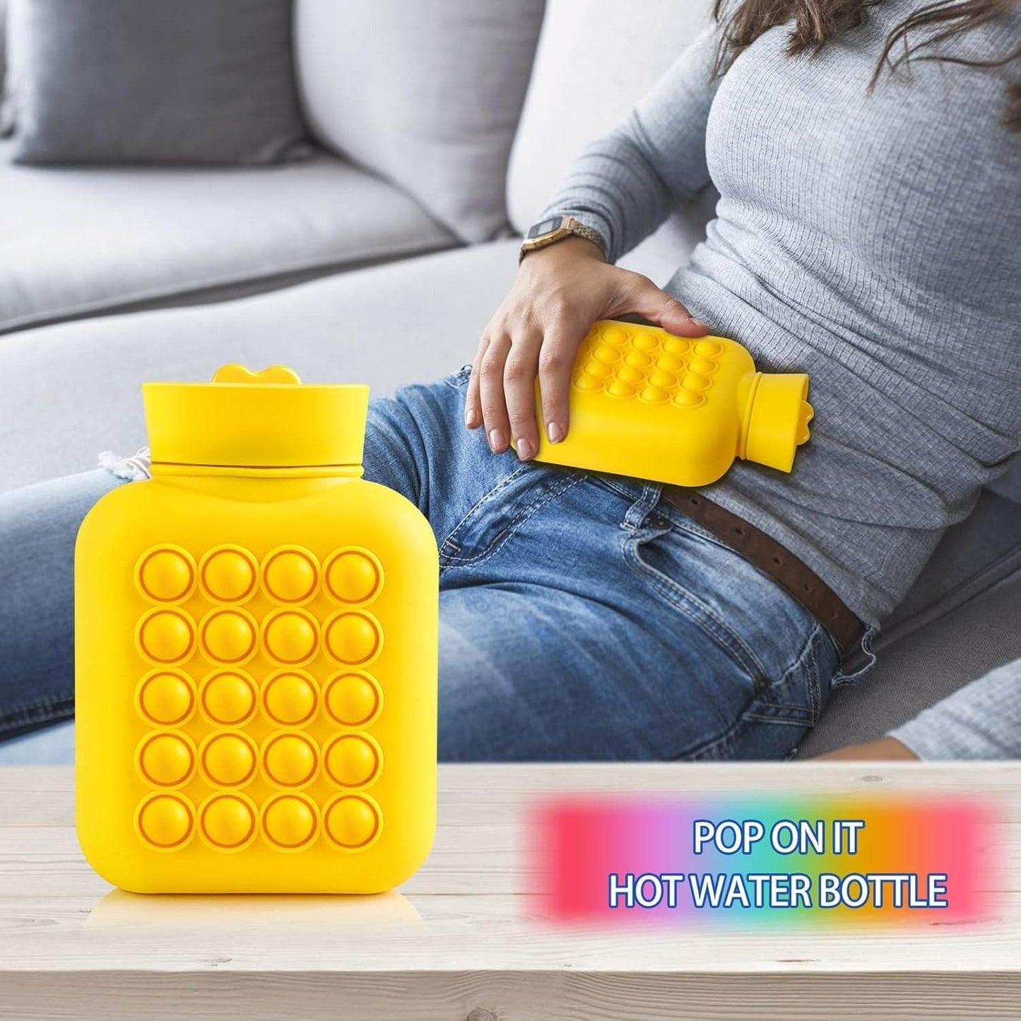 Hot And Cold Compress Water Bottle Pop-It Bag (500ml)(Yellow) - DMC Wholesale