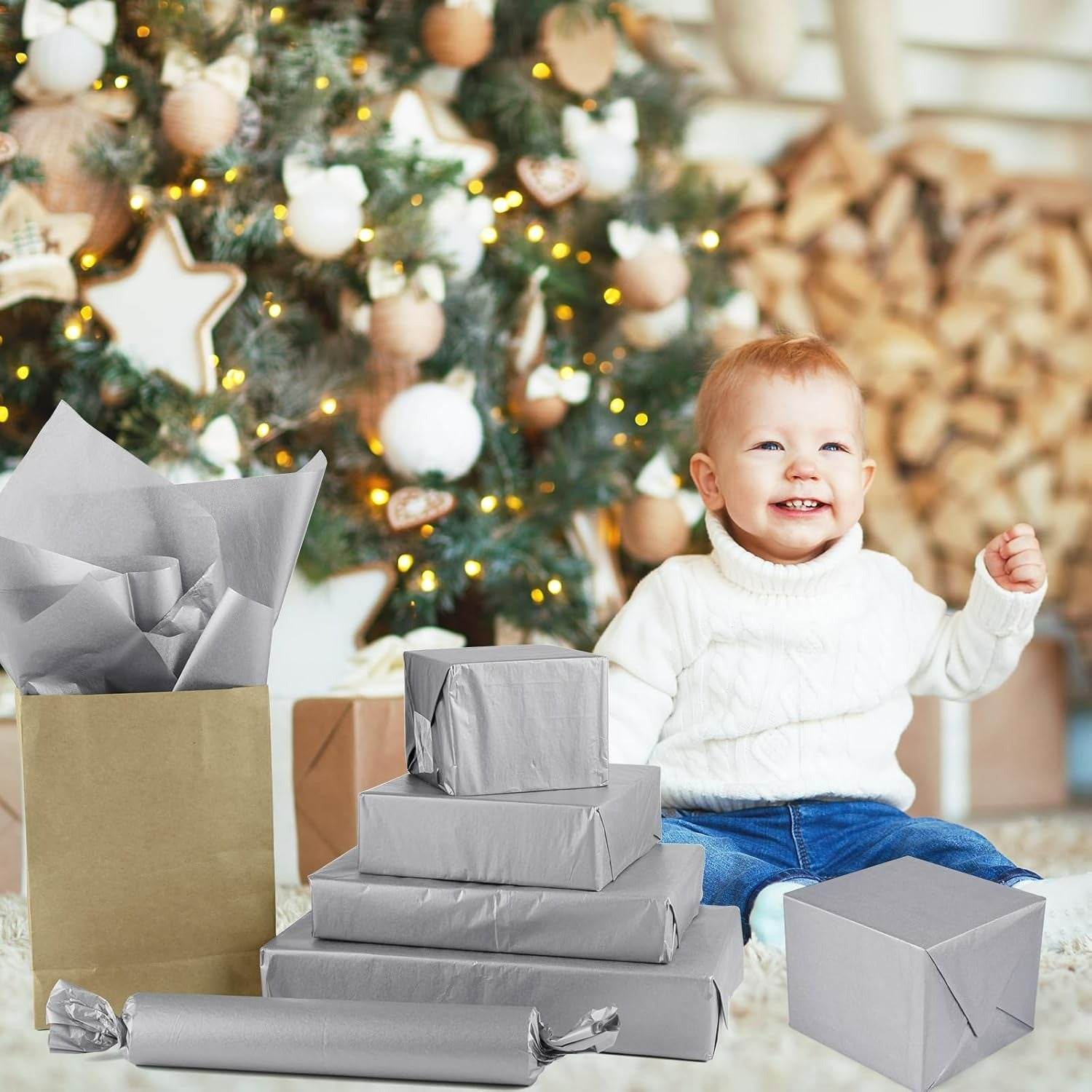 Tissue Gift Wrap (Silver)(10 pcs) - DMC Wholesale