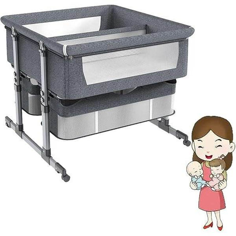Twins Baby Crib Bedside Baby Cot - Alt View