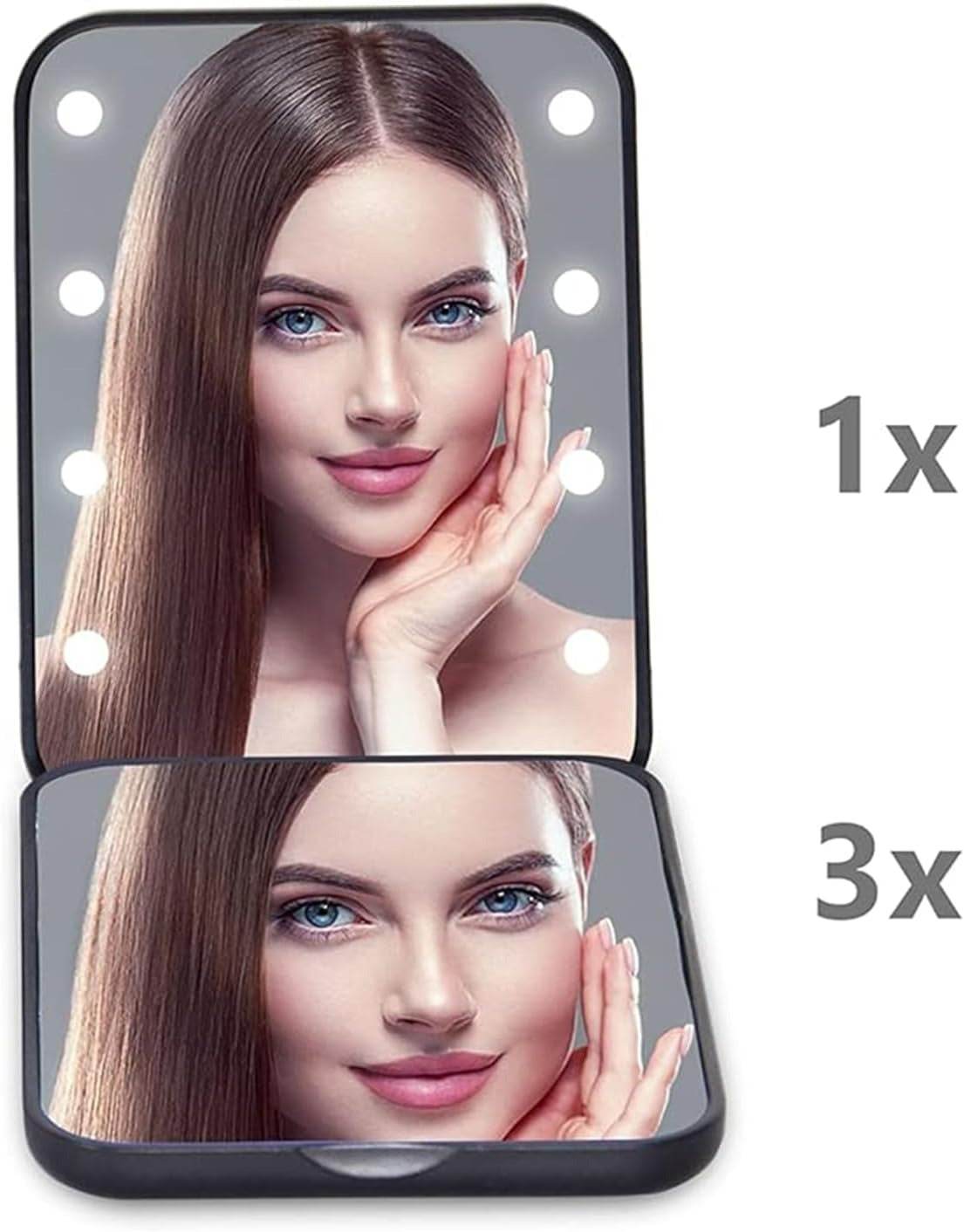 Portable Handheld Foldable Led Light Makeup Mirror - DMC Wholesale