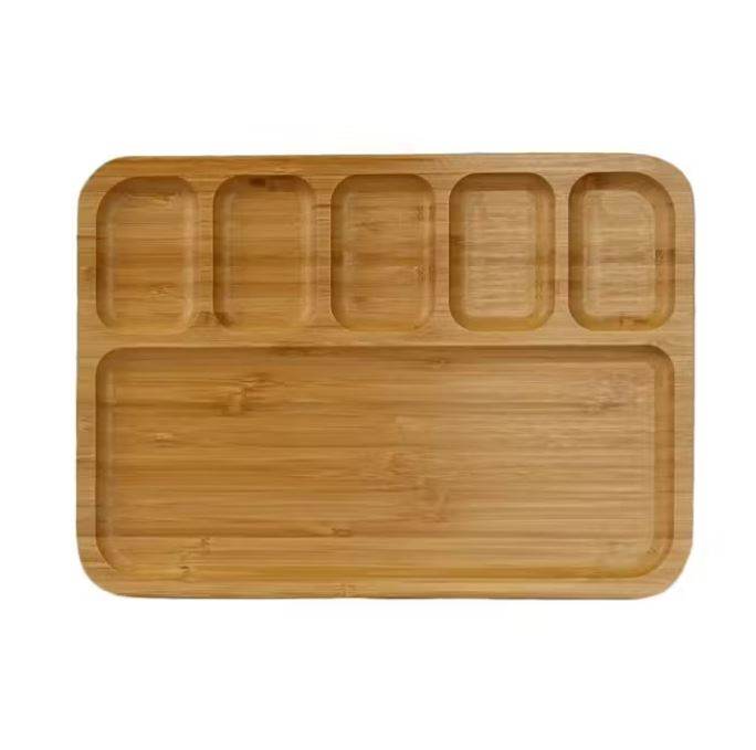Bamboo Appetizer Platter (6 Compartment) - DMC Wholesale